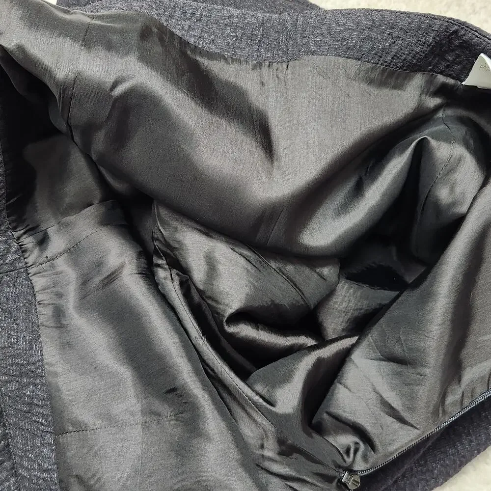 MARLOWE Pants Womens Size 4 Black Textured Wool Flared Leg Measure 28X34